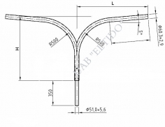 Cinkuota dvišakė gembė 2m, 2,0/1,0T5